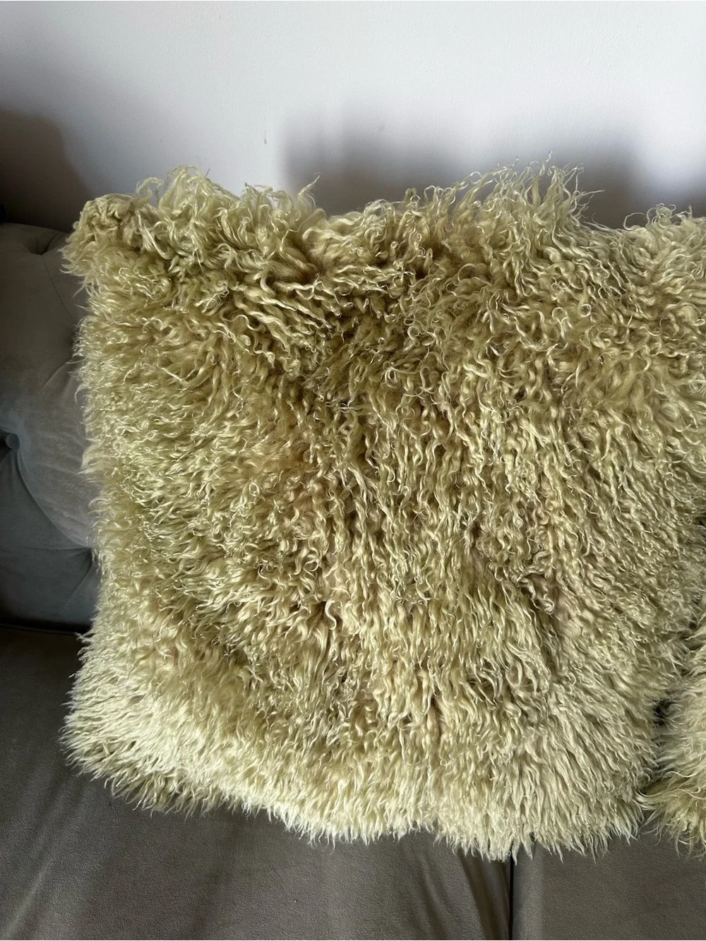Set of Two Decorative Sheep Wool Pillows